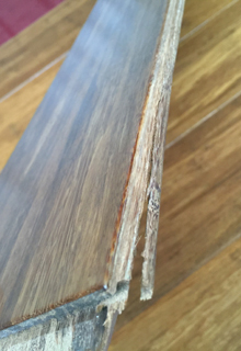 Unqualified cracking click of strand woven bamboo flooring 